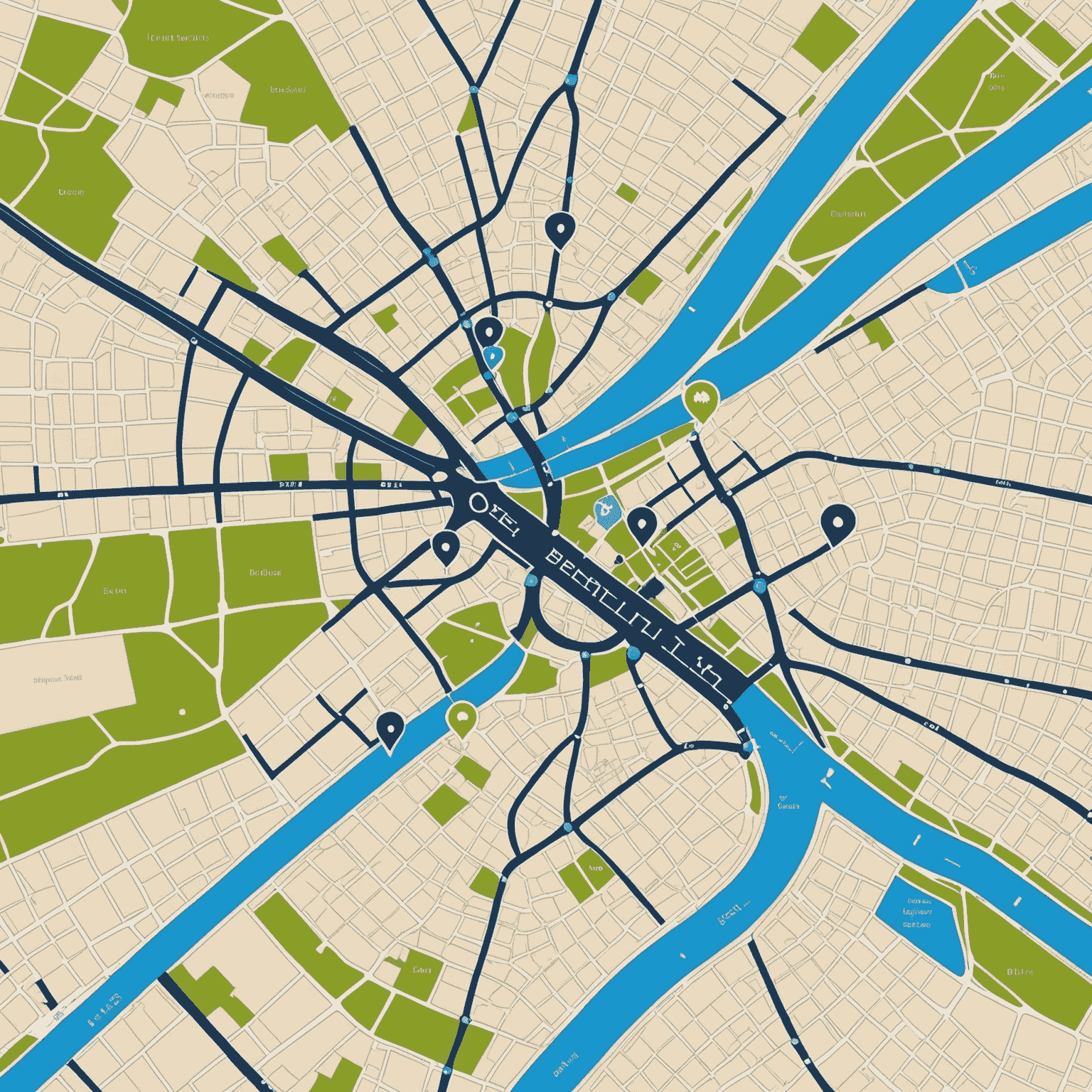 Karte von Berlin mit markierten Ladestationen